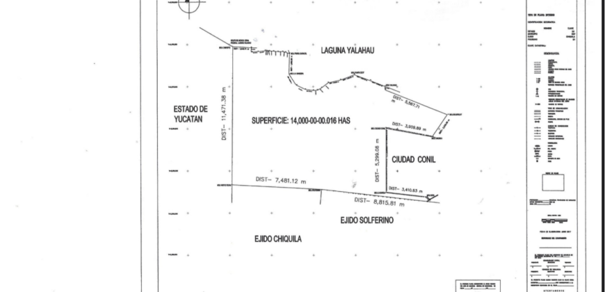 Chiquilá Beach – 7 hectares with beach (14,000 hectares in 20 usd per m2 or 7,000 hectares with beach front in 30 usd per m2 ).